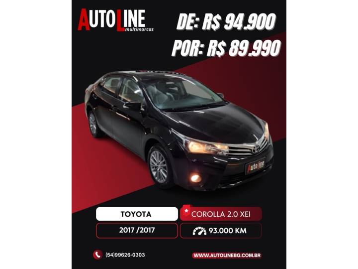 TOYOTA - COROLLA - 2017/2017 - Preta - R$ 94.900,00